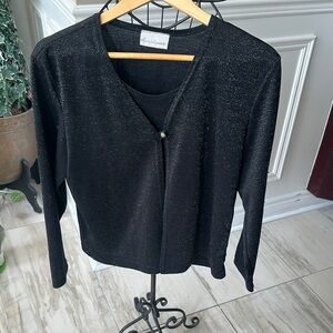 Gloria Vanderbilt Black Sparkle Cardigan
